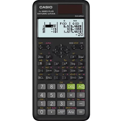Casio fx-300ES PLUS 2nd Edition 16-Digit Solar Powered Scientific Calculator, Black (FX-300ESPLSB)