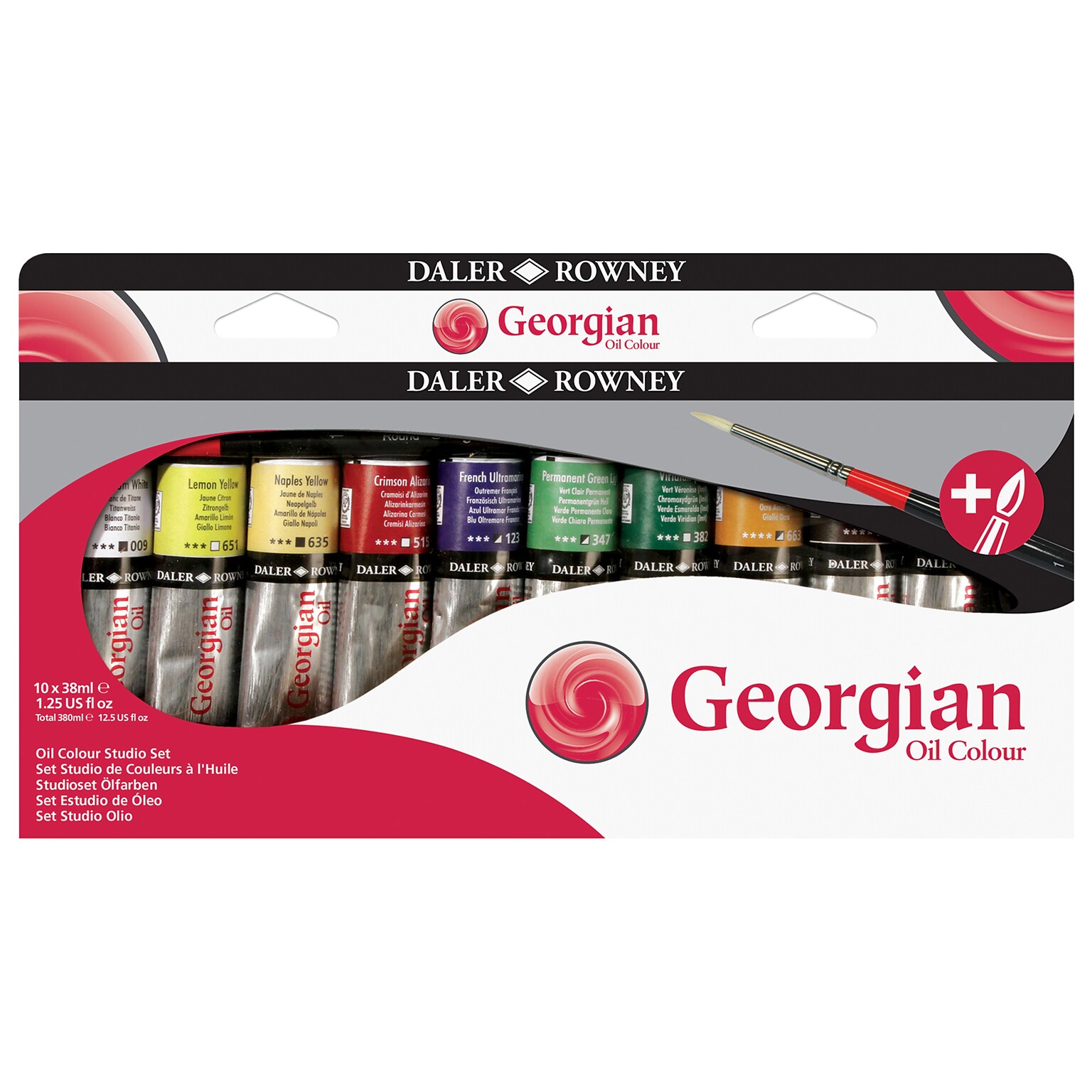 Daler-Rowney Georgian Oil Paint, Assorted Colors, 38ml, 10/Set (DRW111938910)