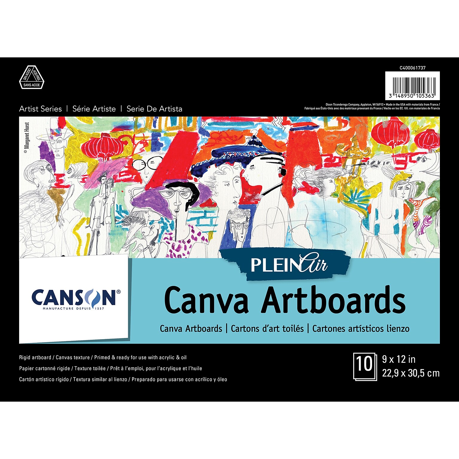 Canson Artist Series Canva Plein Air Art Boards, 9 x 12, 10 Sheets/Board (MCXC400061737)