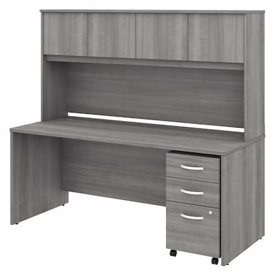 Bush Business Furniture Studio C 72W Office Desk with Hutch and Mobile File Cabinet, Platinum Gray