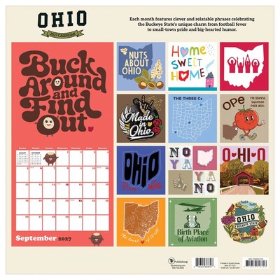2027 TF Publishing Home: Ohio 12" x 12" Monthly Wall Calendar, Multicolored (27-1131)