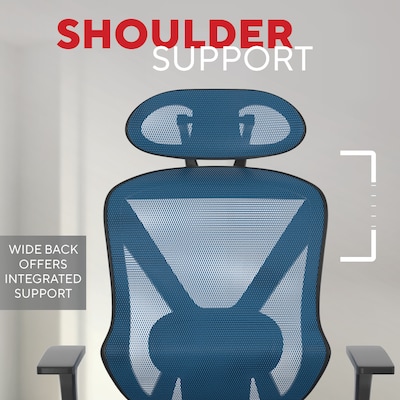 Staples® Dexley Ergonomic Mesh Swivel Task Chair, Blue (UN59375)