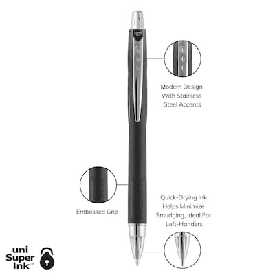 uni Jetstream RT Retractable Ballpoint Pen, Medium Point, 1.0mm, Black Ink, Dozen (73832)