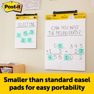 Post-it® Mini Super Sticky Wall Easel Pad, 15" x 18", 20 Sheets/Pad, 2 Pads/Pack (577SS-2PK)