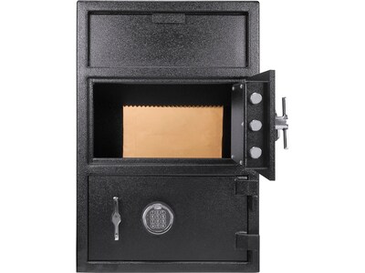 Barska Dual-Compartment Steel Depository Safe with Keypad Lock, 1.6/2 cu. ft., Black (AX13312)