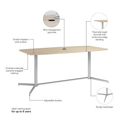 Bush Business Furniture 72"W Boat Shaped Conference Table, Natural Elm (99TBM72NESVK)