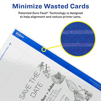 Avery Integrated Cards, 4" x 6", Glossy White, 100/Box (95275)