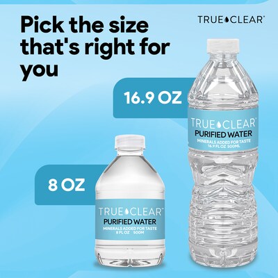 True Clear™ Purified Bottled Water, 8 fl oz. Bottles, 24/Carton (TC54595)