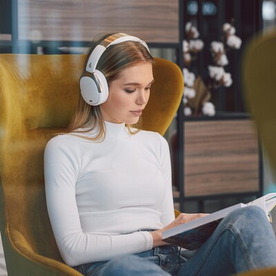 Edifier Wireless Active Noise Canceling Folding Over-Ear Headphones, Bluetooth, Ivory (WH950NB)