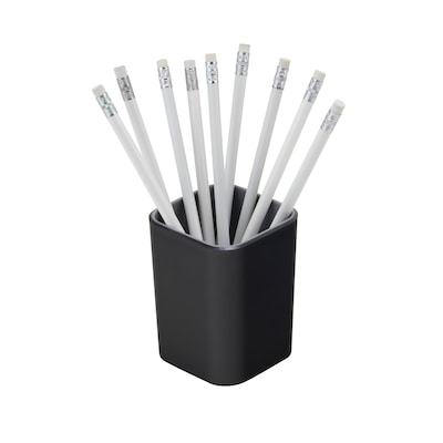 Advantus Fusion Plastic Pencil Cup, Black and Gray, Each (37680)