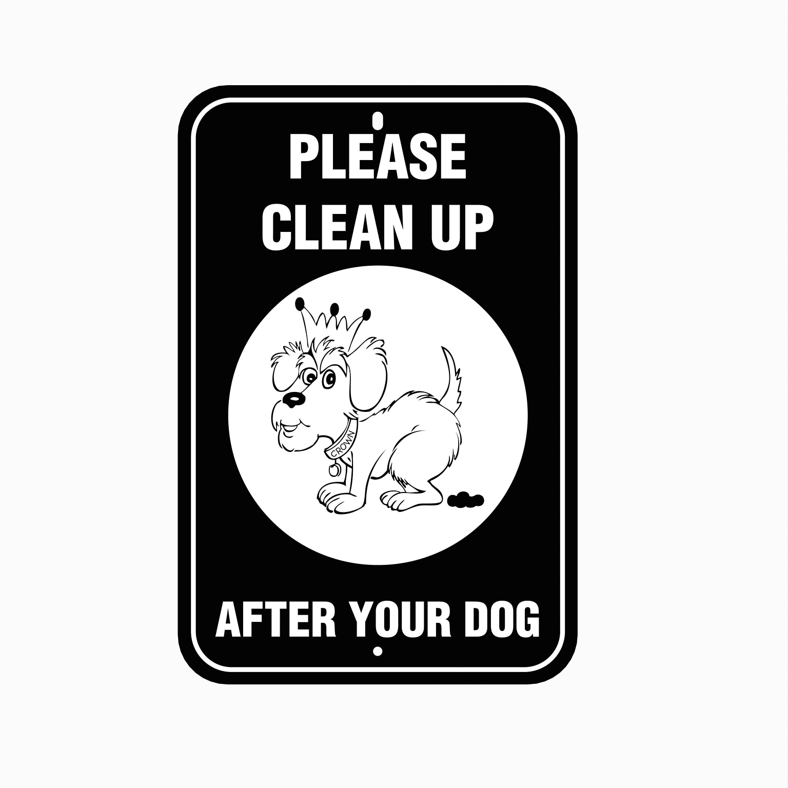 Poopy Pouch Please Clean Up After Your Dog Sign, Black (PP-SIGN-BL)