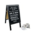 Excello Global Products Indoor/Outdoor A-Frame Sidewalk Sign, 20 x 27, Black (EGP-HD-0084-BLK)