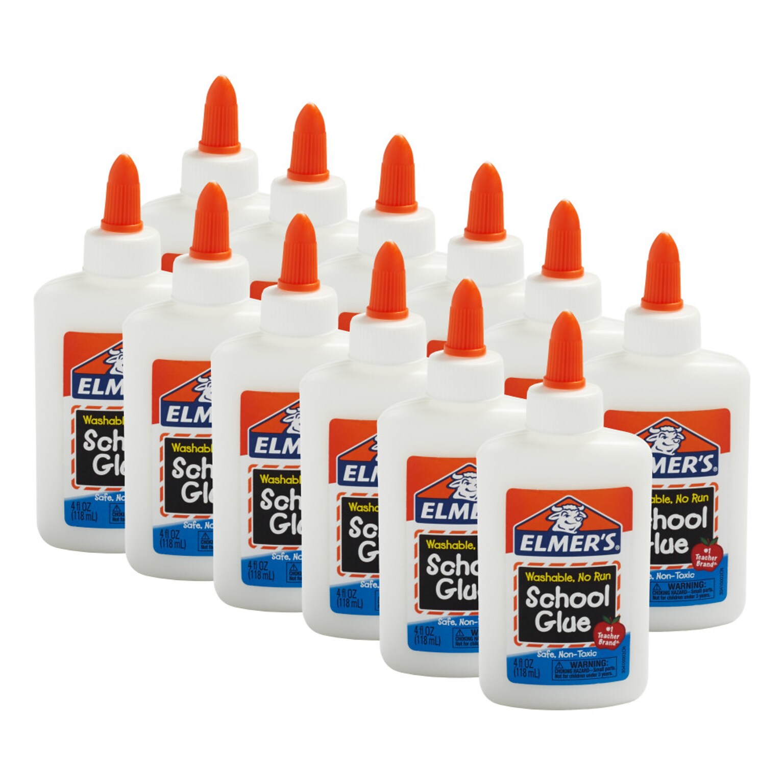 Elmers Washable Liquid School Glue, 4 oz., White, 12/Pack (E304SP)