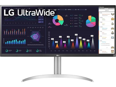 LG Ultrawide 34 Flat FHD IPS 100 Hz LCD Monitor with Built-In Universal Docking Station, White/Silver Pearl (34BQ650-W)