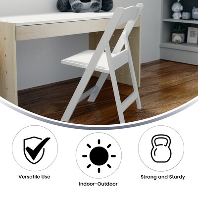 Flash Furniture Resin Kids Folding Chair, White (LEL1K)