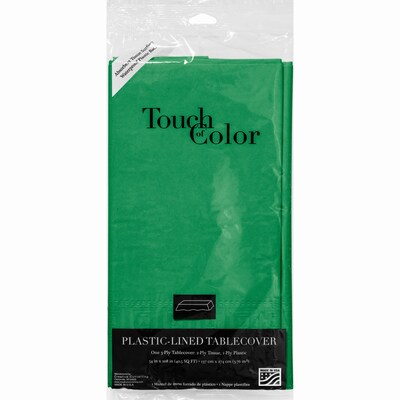 Creative Converting Touch of Color Paper Tablecloth, Emerald Green, 6/Pack (710201)