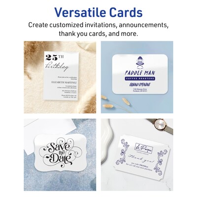 Avery Integrated Cards, 5" x 7", Glossy White, 50/Pack (95348)