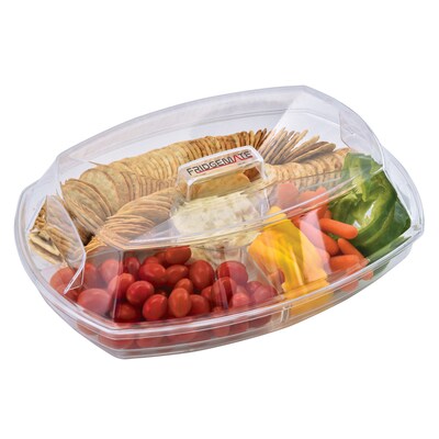 FridgeMate 2-Piece Flip-Lid Chilled Serving Platter, Acrylic, Clear (FGM51139)