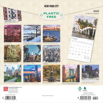 2025 BrownTrout New York City 12 x 12 Monthly Square Wall Calendar (9781975477462)