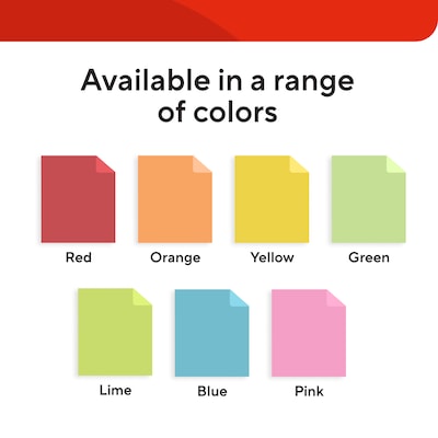 Staples Brights Multipurpose Colored Paper, 20 lbs., 8.5" x 11", Red, 500/Ream (25208)