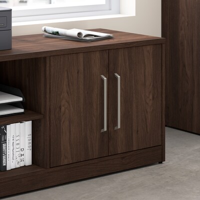 Bush Business Furniture Vista Low Storage Cabinet with Doors and Shelves, Black Walnut (VSS160BW)