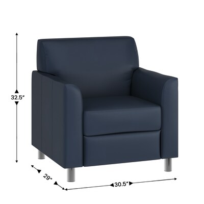 Flash Furniture Hercules Diplomat LeatherSoft Reception Chair, Navy/Chrome Legs (BT8271NVYCHR)