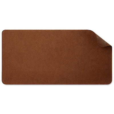 Staples TECH Anti-Slip Faux Leather Desk Pad, 31.5 x 15.7, Brown (ST62544)