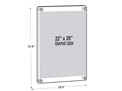 Azar Sign Holder, 22" x 28", Wall Mounted, Silver Plastic (105531)