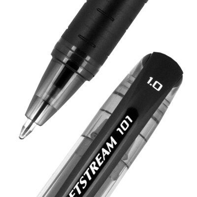 uni Jetstream 101 Ballpoint Pens, Medium Point, 1.0mm, Black Ink, Dozen (1768011)