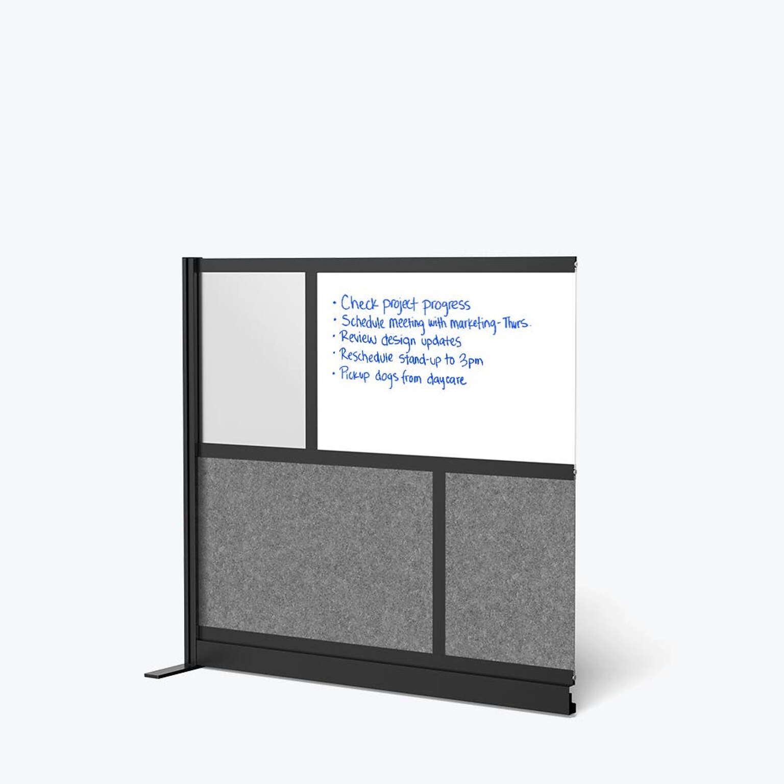 Luxor Workflow Modular Wall Add-On, 53 x 48, Black (MW-5348-XWCGB)