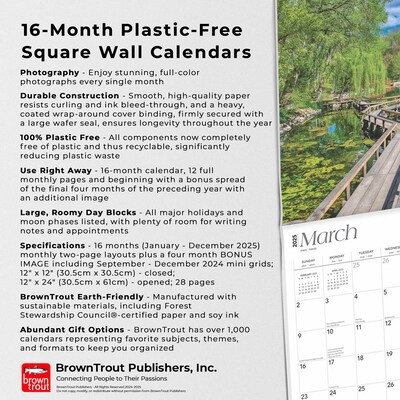 2025 BrownTrout Wisconsin Places 12" x 12" Monthly  Wall Calendar (9781975483081)