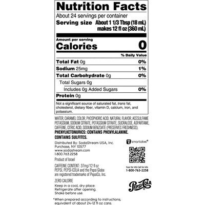 SodaStream Pepsi Zero Sugar Drink Mix, 14.9 oz., 4 Bottles/Pack (1102993010)