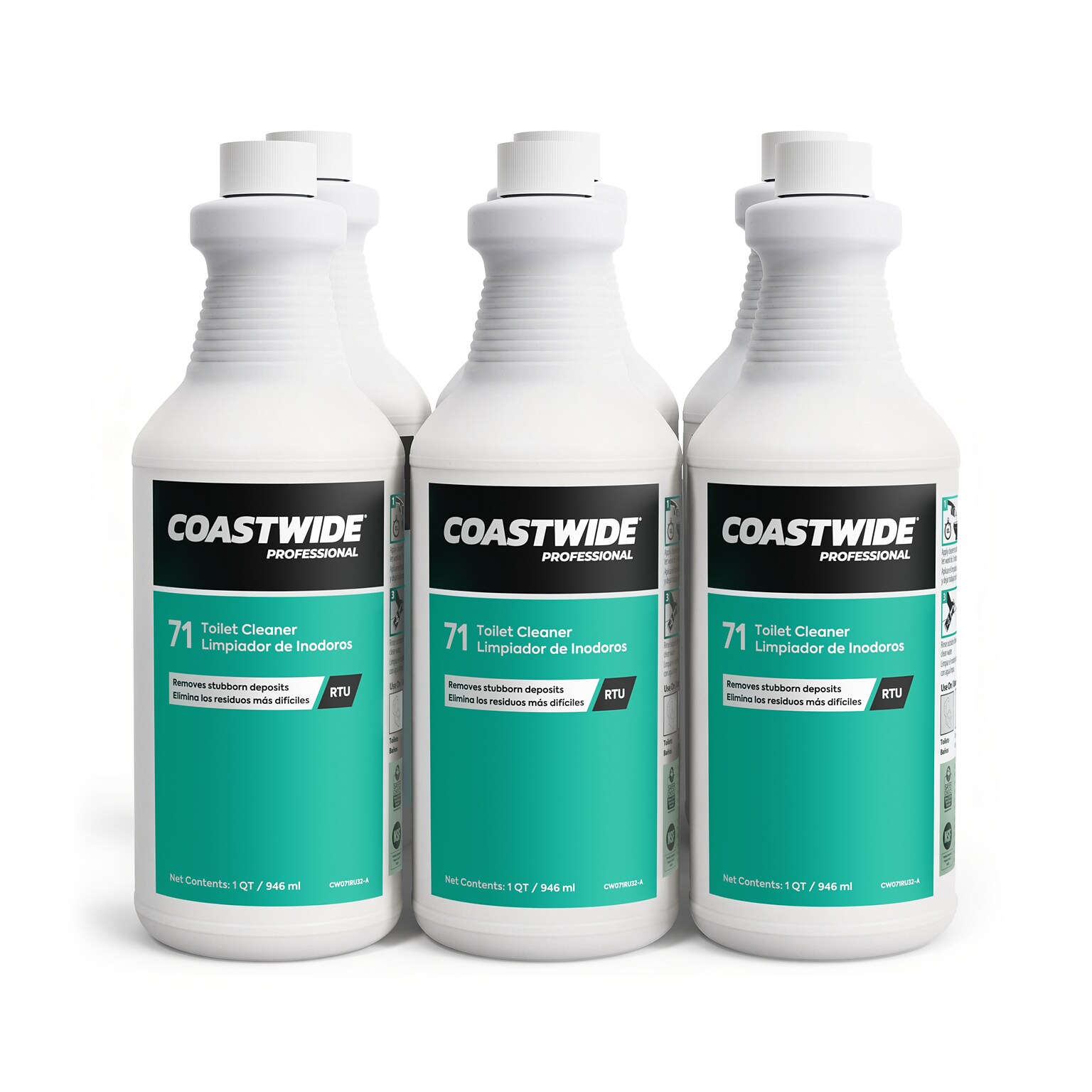 Coastwide Professional Toilet and Urinal Cleaner 71, 0.95L, 6/Carton