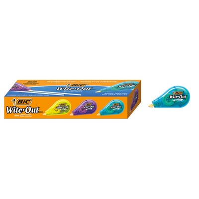 BIC Wite-Out Mini Correction Tape, White, Dozen (WOTM11-WHI)