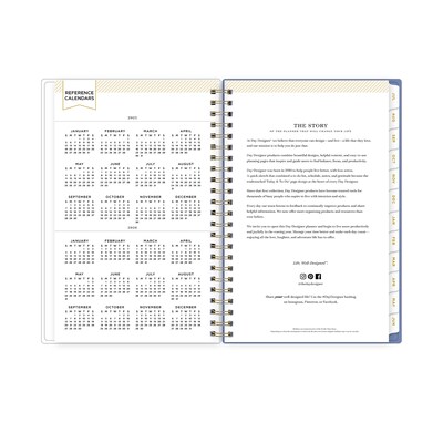 2025-2026 Day Designer for Blue Sky Climbing Floral 5" x 8" Academic Year Weekly & Monthly Planner, Plastic Cover (137881-A26)