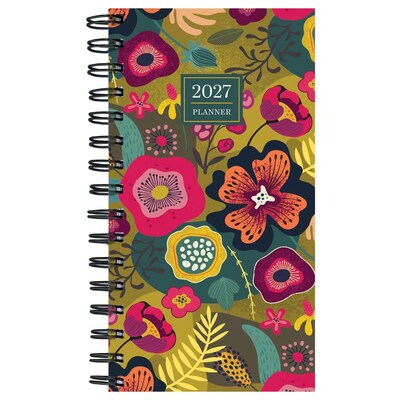 2027 TF Publishing Funk & Floral 3.5 x 6.5  Weekly & Monthly Standard Planner, Paperboard Cover, Multicolored (27-7502)
