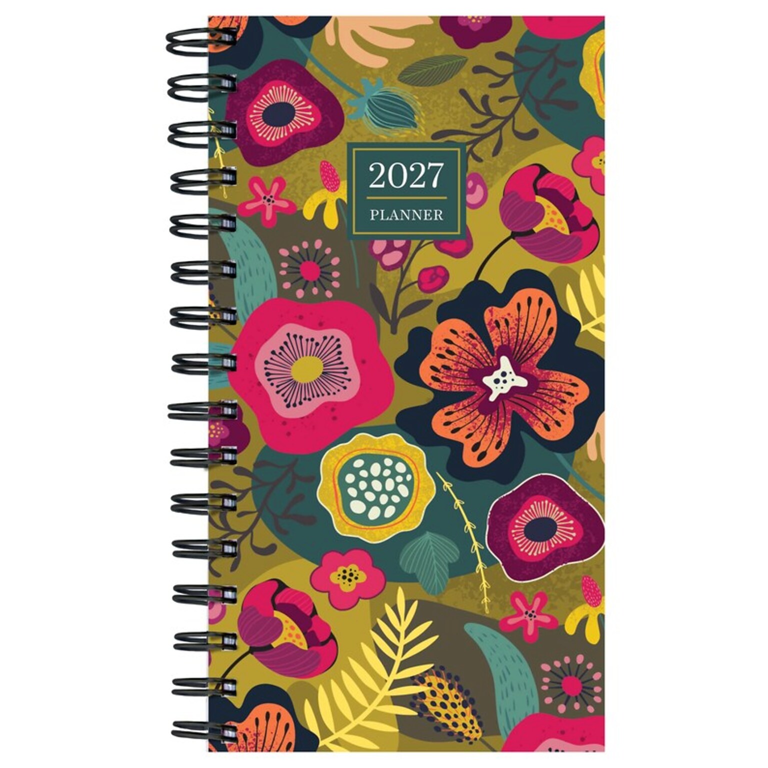 2027 TF Publishing Funk & Floral 3.5 x 6.5  Weekly & Monthly Standard Planner, Paperboard Cover, Multicolored (27-7502)
