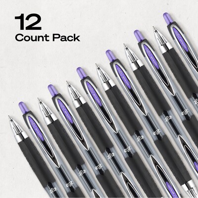 uniball 207 Retractable Gel Pens, Medium Point, 0.7mm, Violet Ink, Dozen (70221)