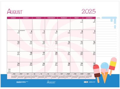 2025-2026 House of Doolittle Seasonal/Holiday 22" x 17" Academic Monthly Desk Pad Calendar (1395-26)