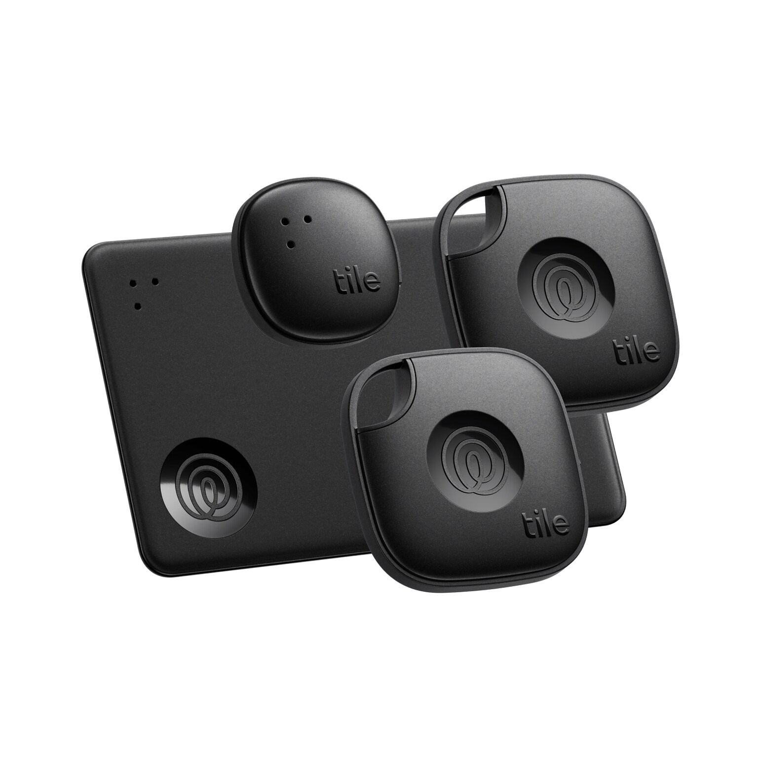 Life360 Tile Essentials Pack Bluetooth Tracker, Black, 4/Pack (RE-64014)