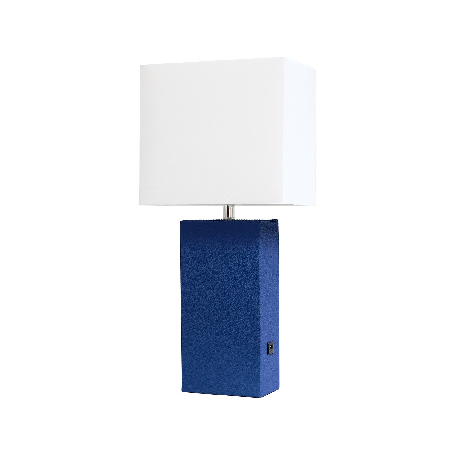 Lalia Home Lexington Table Lamp, Blue Faux Leather (LHT-3012-BL)