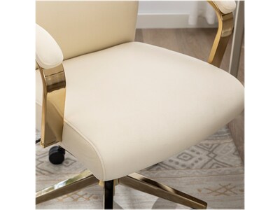 Thomasville Furniture Jolie Ergonomic Fabric Swivel Desk Chair, Cream (60068-CRM)