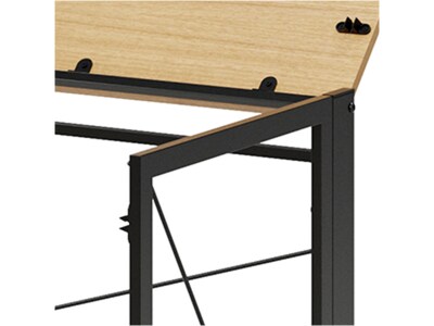 Space Solutions 43"W Folding Home Office Desk, Black/Teak (24969)