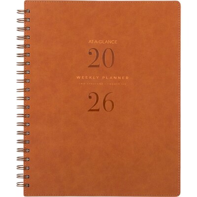 2026 AT-A-GLANCE Signature Collection 8.5" x 11" Weekly & Monthly Planner, Faux Leather Cover, Brown (YP905-09-26)