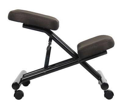 Boss Armless Fabric Ergonomic Kneeling Stool, Black (B248)