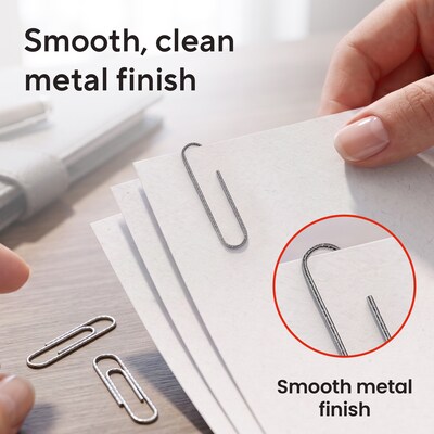 Staples Standard Paper Clips, Silver, 100 Clips/Pack, 10 Packs (A7026599A/50452)