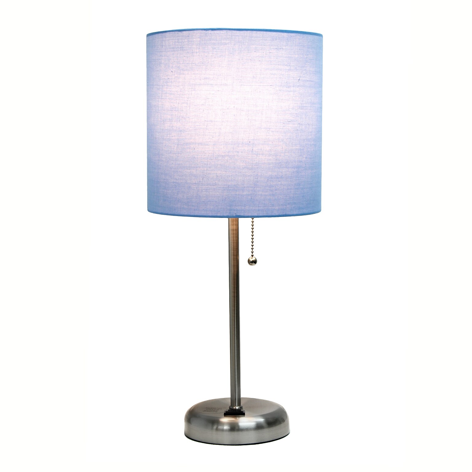 Simple Designs 19.5 LED Table Lamp, Brushed Steel/Blue Shade (LT2024-BLU-CCLB)