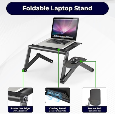 Uncaged Ergonomics WorkEZ Cool Laptop Riser Black (WECb)