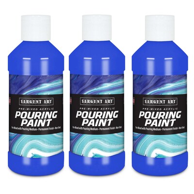 Sargent Art  Acrylic Pouring Paint, Ultramarine Blue, 8 oz., Pack of 3 (SAR268450-3)