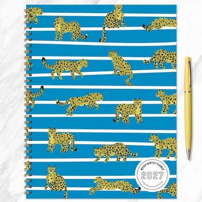 2027 TF Publishing Meow the Line 9" x 11"  Weekly & Monthly Standard Planner, Paperboard Cover, Multicolored (27-9706)